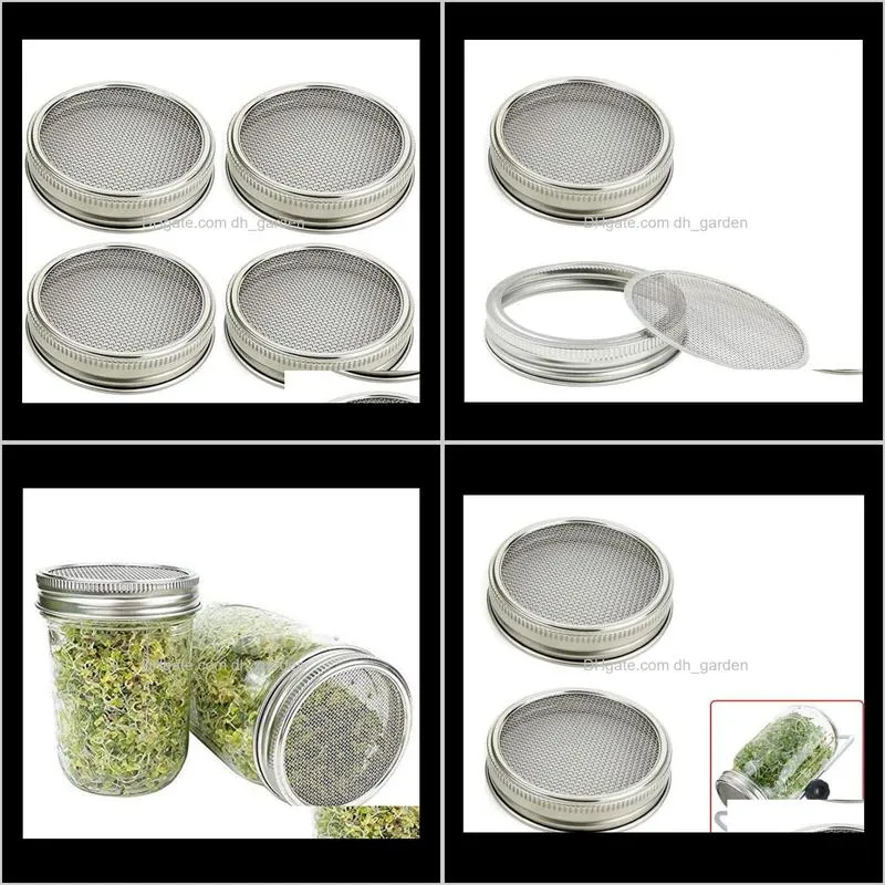 sprouting lids for regular / wide mouth mason jars canning jar stainless steel sprouting jar lid kit sprout germinator set sn14119