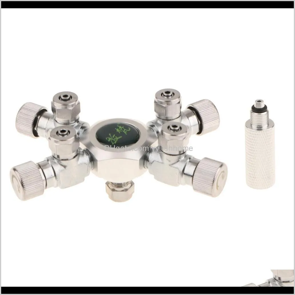stainless steel aquarium tank co2 splitter regulator distributor needle solenoid check valve with 4/6 way outlets