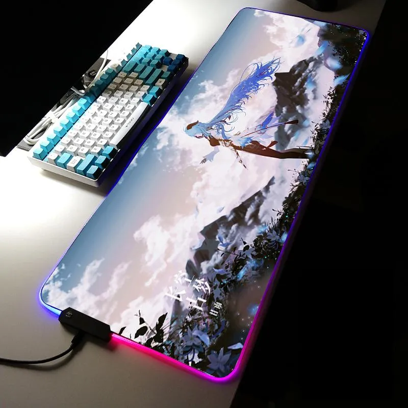 Mouse Pads & Wrist Rests Genshin Impact Ganyu RGB Gaming Mousepad XXL