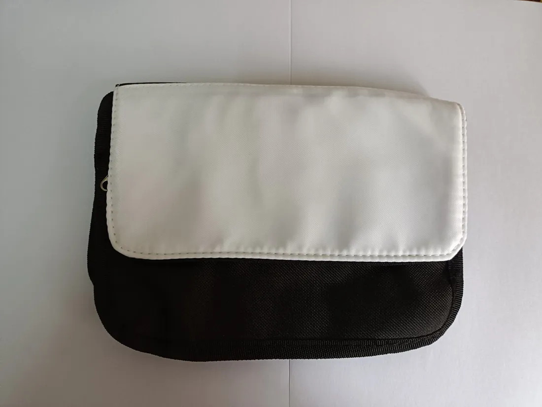 50pcs sacs à cosmétiques Sublimation bricolage blanc blanc Oxford plaine fermeture éclair téléphone pochette