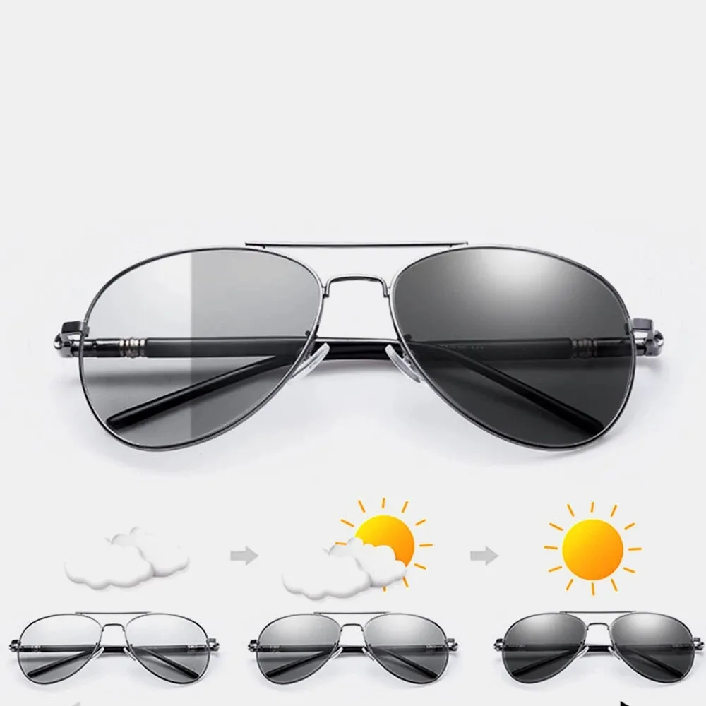 Photochrome Sonnenbrille für Tag- und Nachtfahrten mit polarisierten Gläsern für Fahrten im Freien