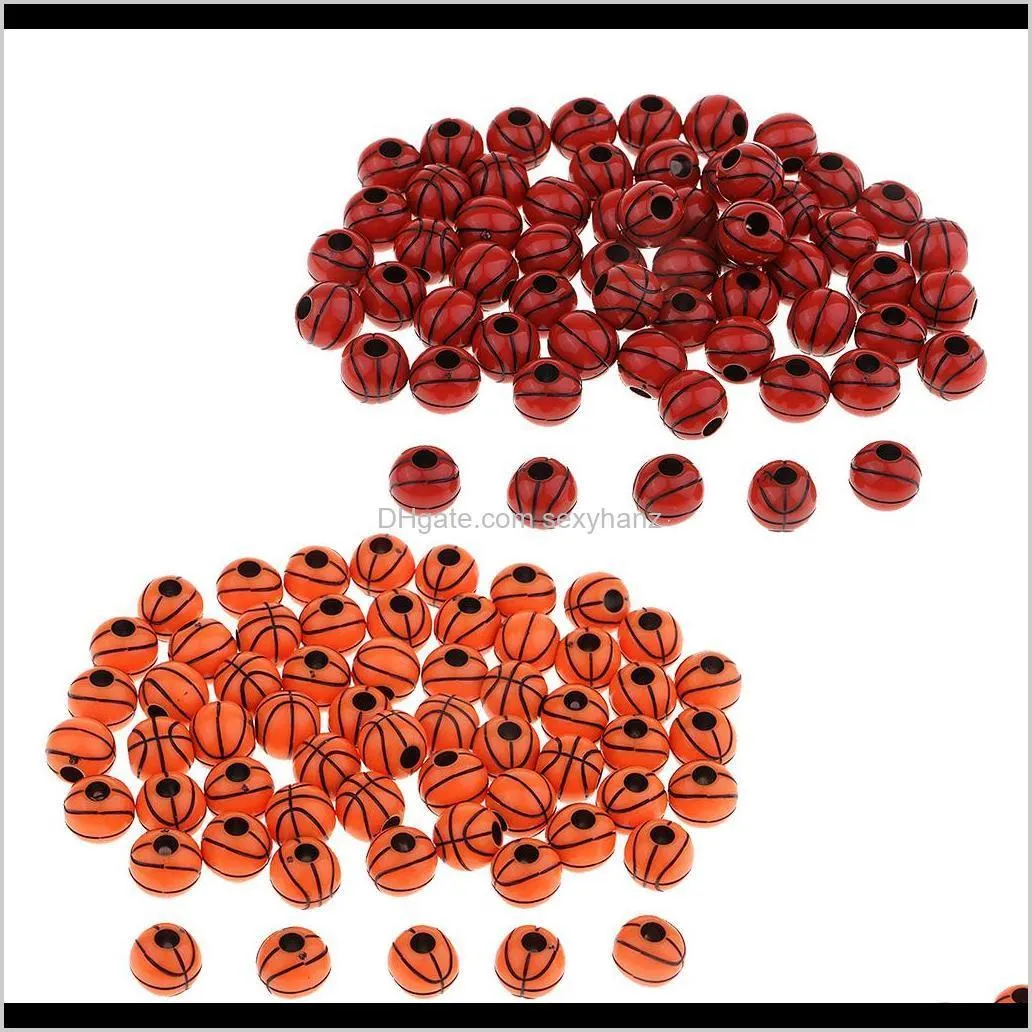 wholesale 120pcs 12mm resin spacer loose beads decorative basketball beads for diy findings crafts