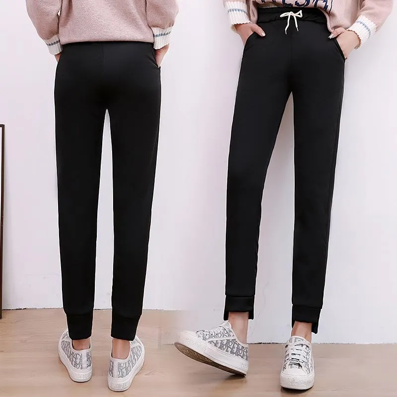 Winter Women Gym Sweatpants Workout Fleece Trousers Solid Thick