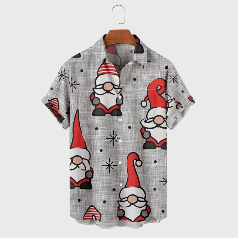 Erkek Casual Gömlek Noel Erkekler Baskı T-Shirt Artı Boyutu 4XL Günlük Giysi Yaz Kısa Kollu Gömlek Moda Erkek Karikatür Boy Tshirt