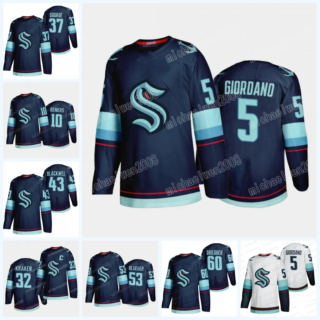 Mark Giordano 21 22 Seattle Kraken 32th Jersey Luke Henman Joey Daccord ...