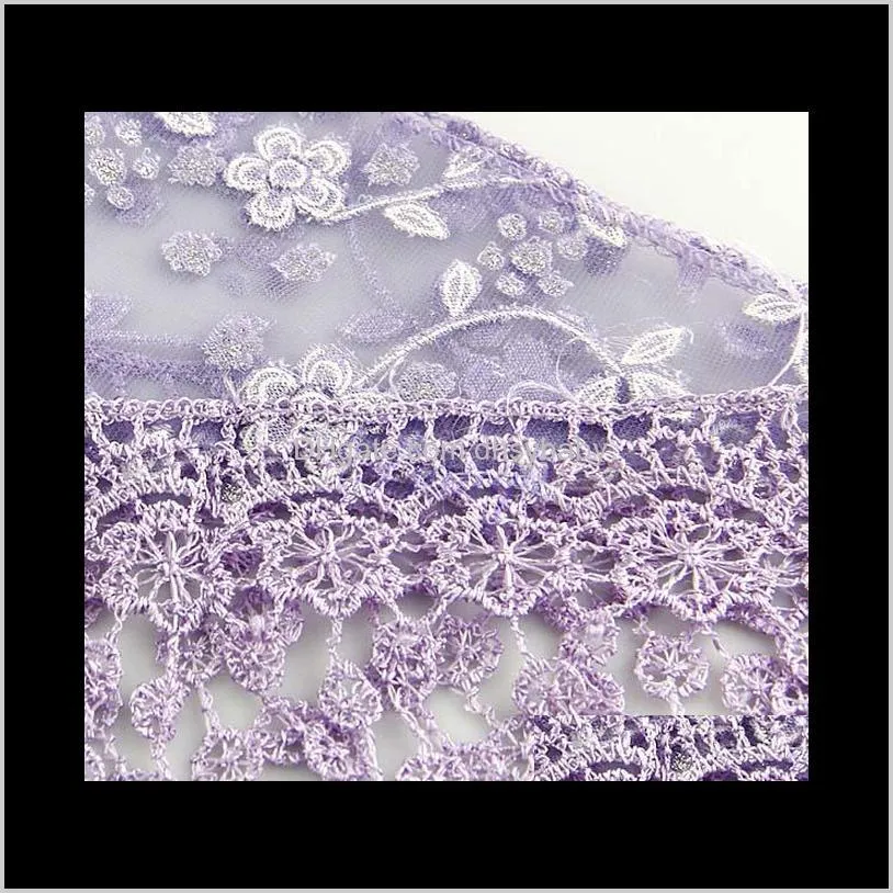 ladies lace tassels sheer metallic scarf summer women burnt-out floral rose print triangle bandage embroidered scarf shawl wraps