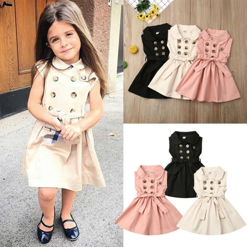 Boże Narodzenie Maluch Dziewczynka Retro Flared Pageant Bowknot Wedding Princess Party Dress Bez Rękawów Belt Klamra Tutu Dress Clota Q0716