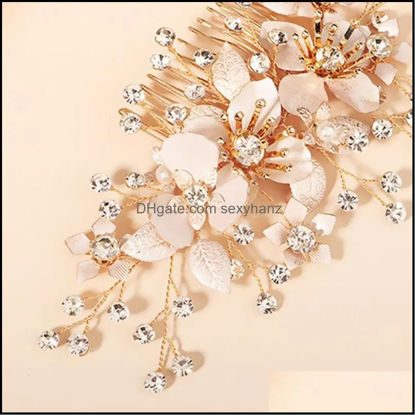 Hair Clips & Barrettes Bridal Wedding Veil Jewelry Flower Crystal Pearls Combs Headbands For Women Bride Noiva Ornaments ORSEVEN