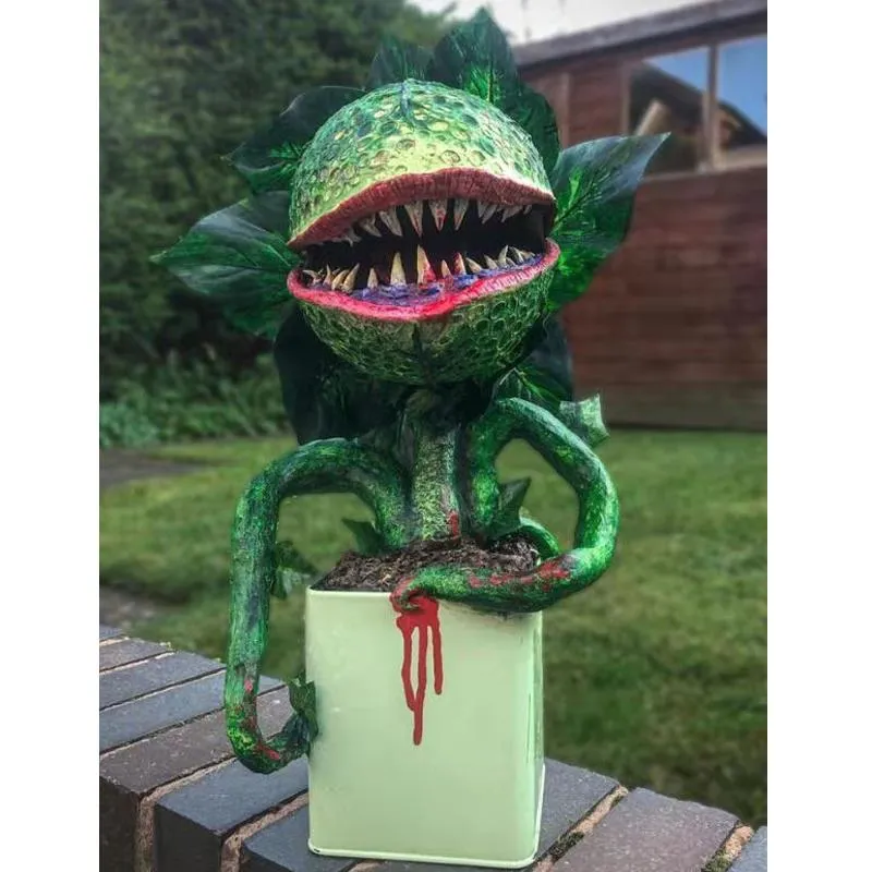 Trädgårdsdekorationer Piranha Blomma Film Rekvisita Yard Resin Ornament Little Shop Of Horrors Halloween Dekoration HR