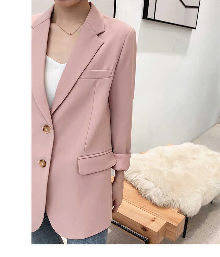 Elegant Pink Suit Jacket Womens Office Blazer - Feminine