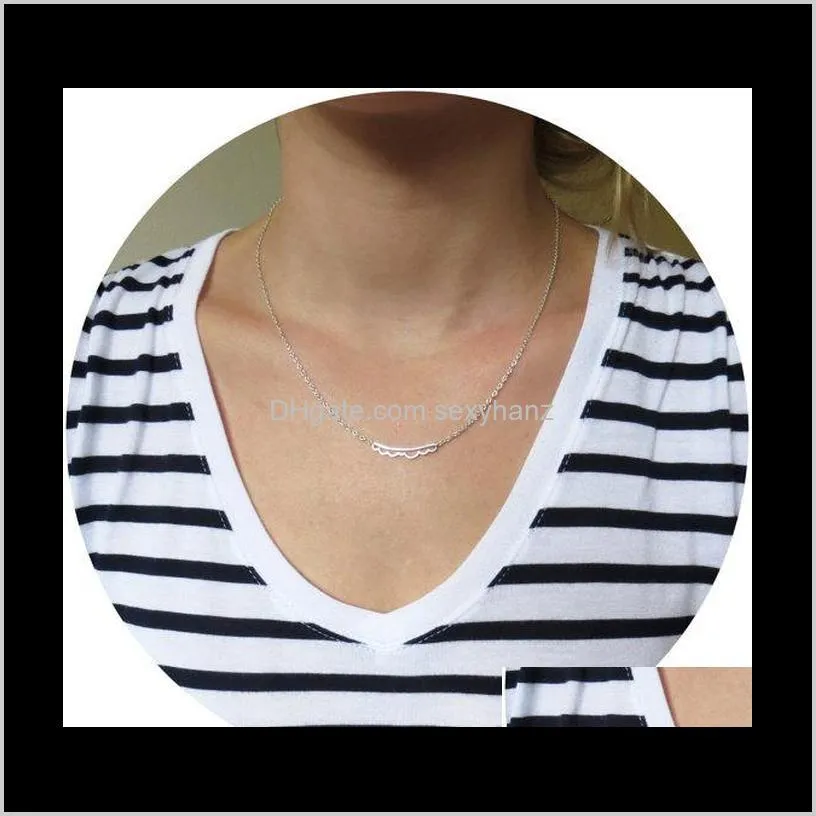 10pcs- n120 ocean wave bar necklace open cloud necklaces scalloped pendant necklace beach necklaces simple geometric  v