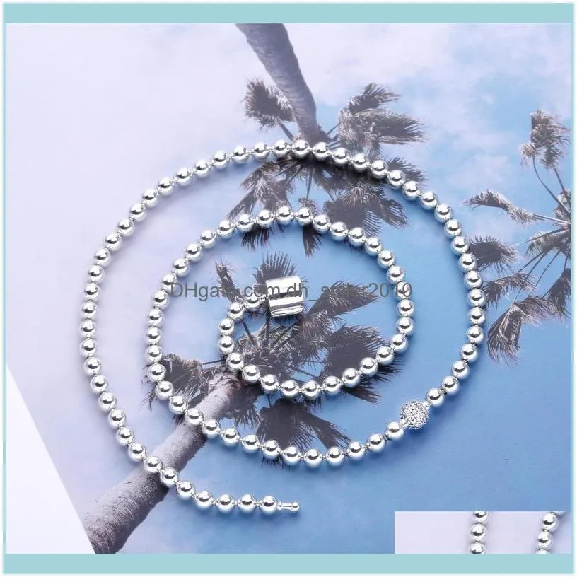 High Quality Original 925 Sterling Silver Pan Winter Beads Necklace Women Jewelry Gift Wholesale Chains