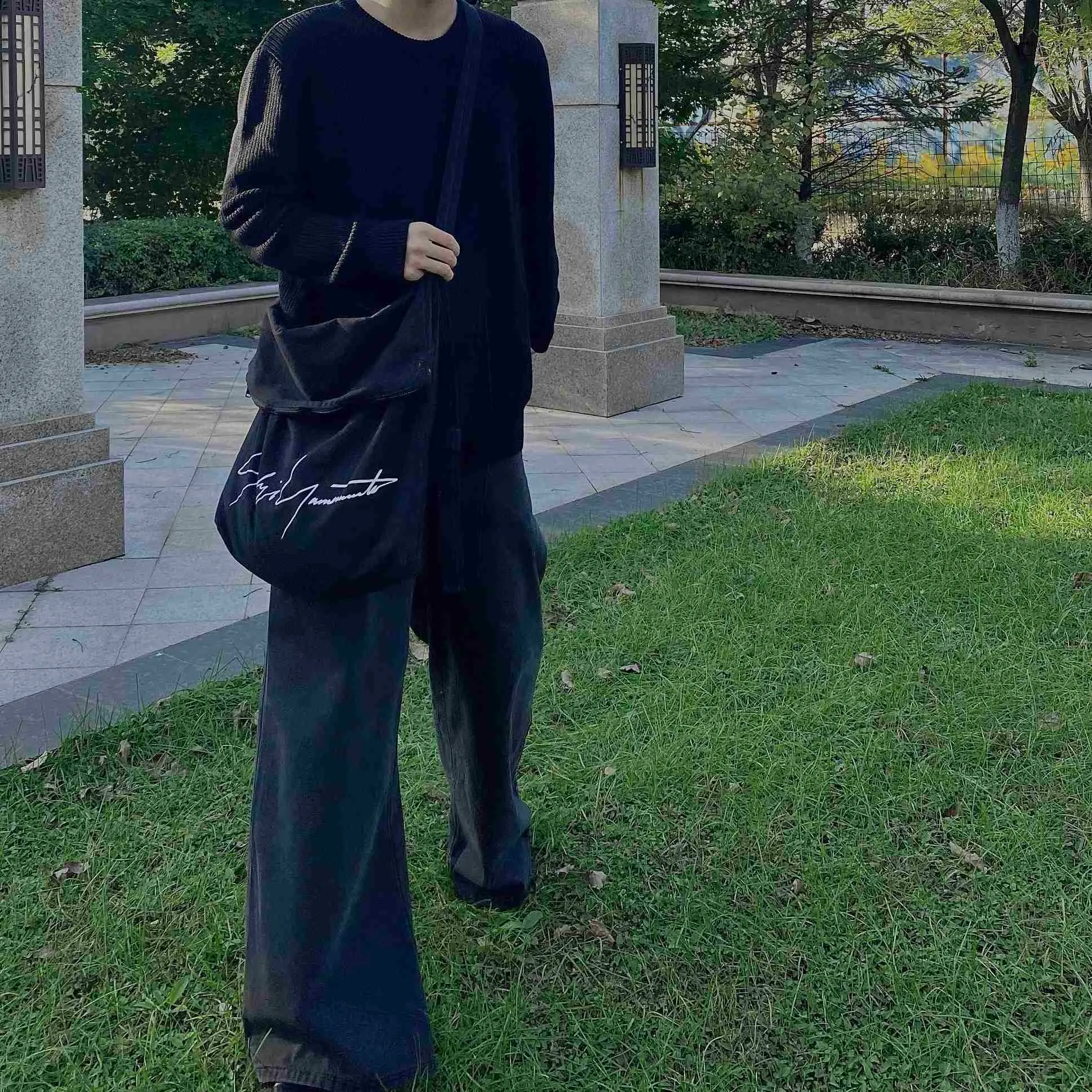 一番ちょうどいい メンズジーンズrafサイモンズアーカイブコレクションピース洗浄ブラックジーンズワイドレッグフレアパンツos Os 直売超安い Tdpodiatry Com