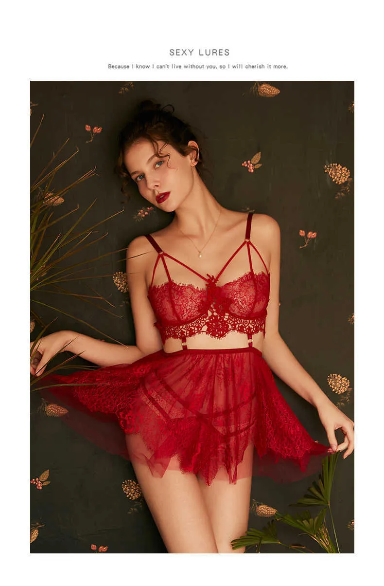 Set Di Biancheria Intima Da Donna Sexy In Raso E Pizzo – Rosso Vino – Canotta E Mutandine – Pigiama Erotico