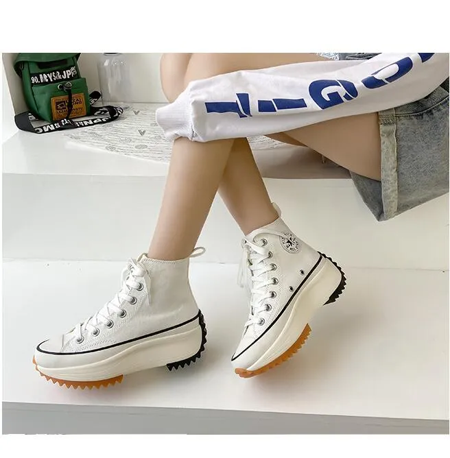 White canvas wedge sneakers cheap