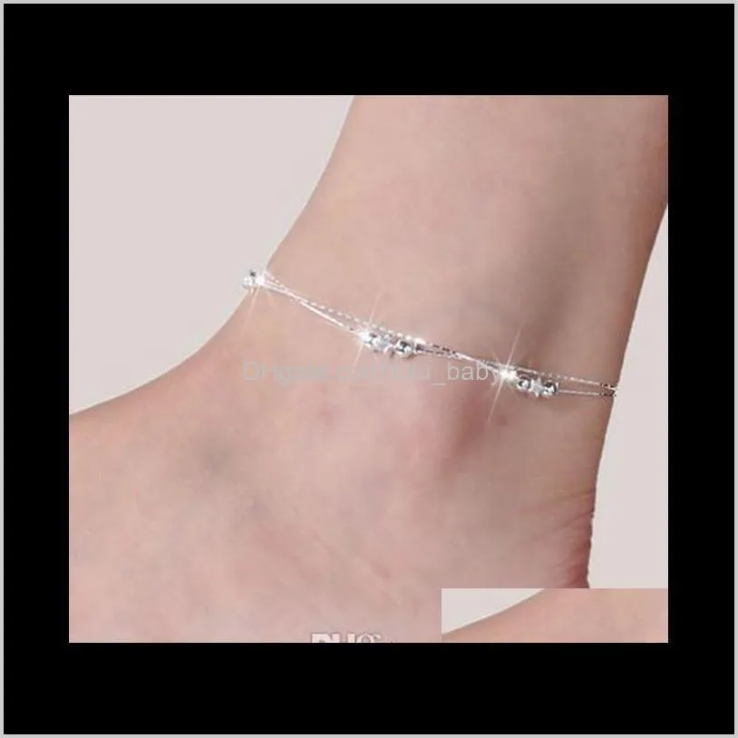 selling bells star silver plated anklets fashion lovable heart shaped anklet