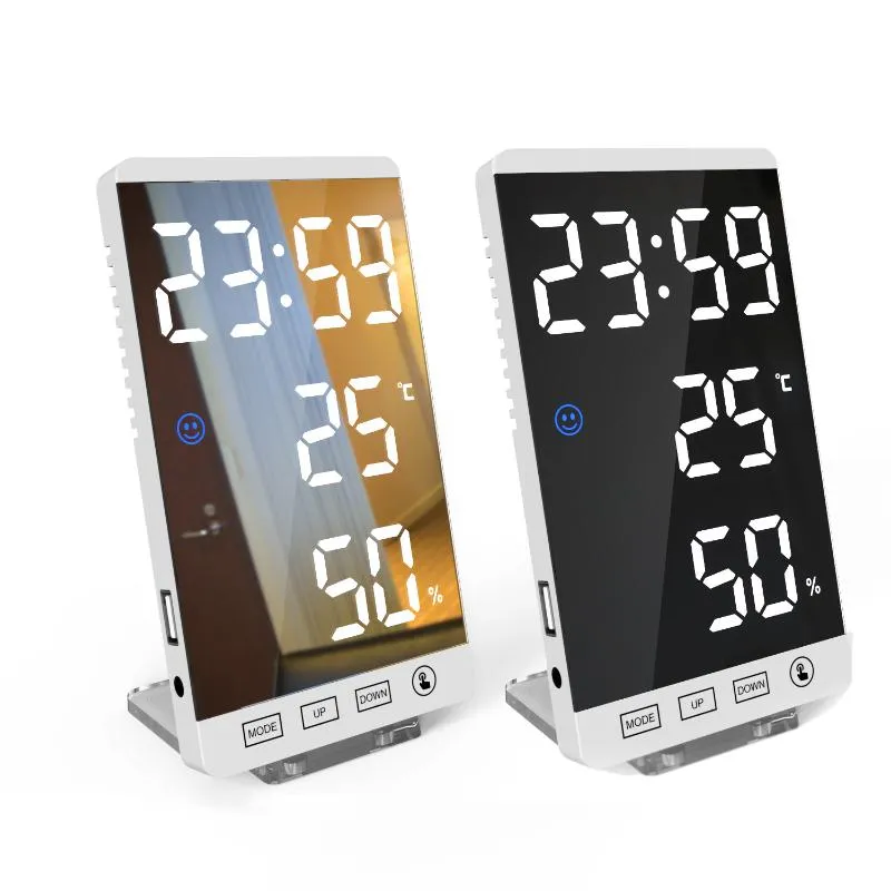 기타 시계 액세서리 디지털 알람 시계 온도 습도 습도계 습도계 침대 옆 여긴 미러 스크린
