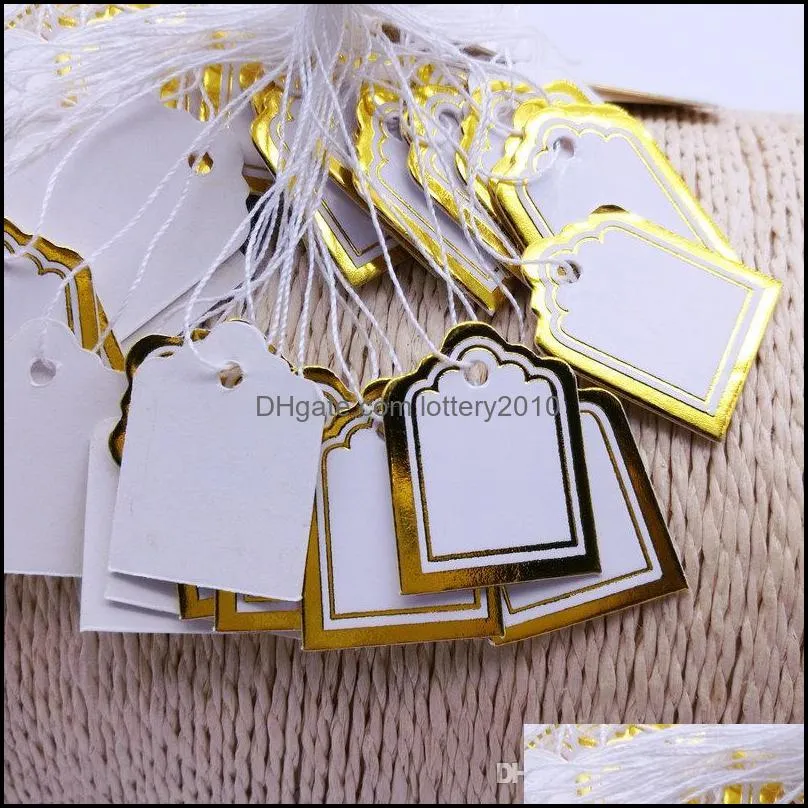 Tags, Price Card Jewelry Packaging & Display 500 Pcs Tag Tie String Label 24X18Mm Chic Drop Delivery 2021 8Fwxk