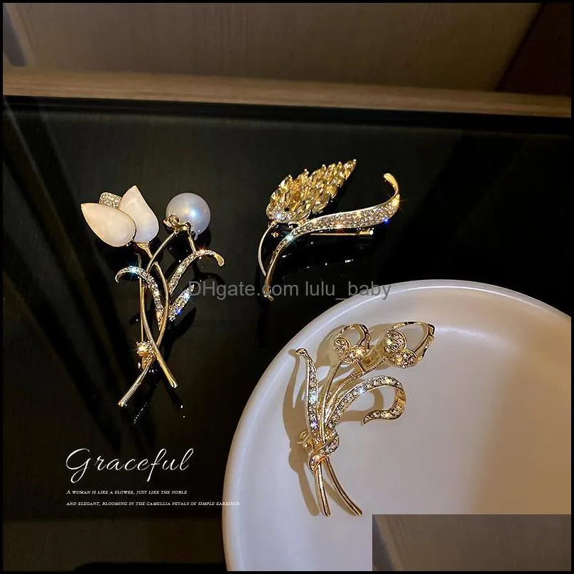 Pins, Brooches RZ044 Wheat Ear Brooch Fashion Suit Jacket Corsage Personality Simple Pin Jewelry Female