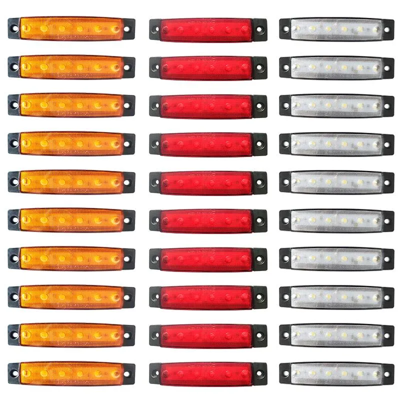 Luci di emergenza 10 pz 12 V 24 V LED Indicatore laterale Auto Avvertimento esterno Fanale posteriore Segnale Lampade freno per camion rimorchio camion autobus