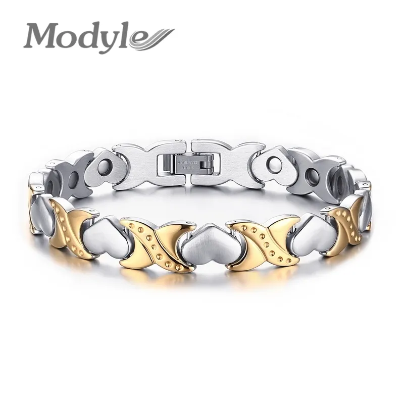 healthy care bracelets & bangles jewelry energy magnetic bracelet women heart hand chain