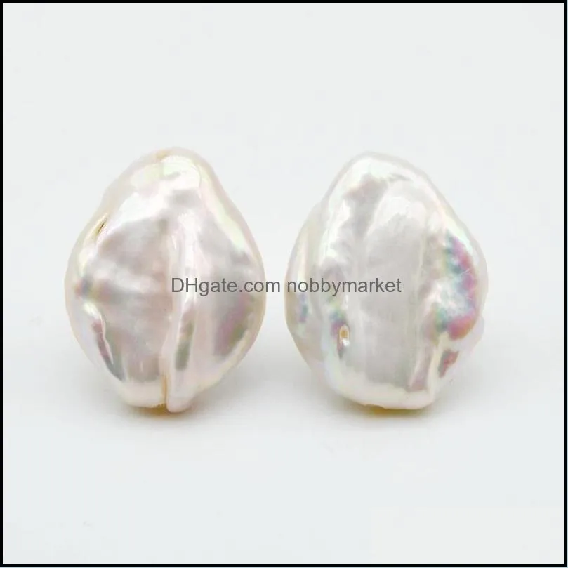 Women`s pearl earrings, oversized pearls, white natural baroque pearls, 925 silver, ladies gift 210323