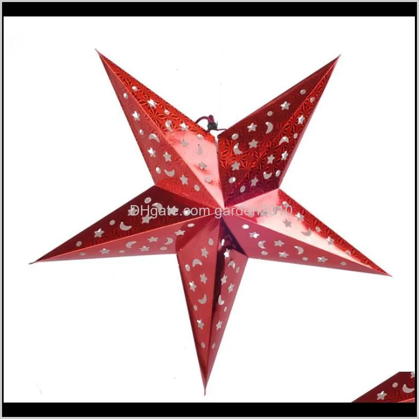 paper lamp lantern hanging five-pointed stars christmas lampshade light shade diy wedding festival party decoration