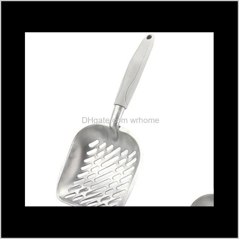 cat litter scoop big metal for kitty sifter with deep shovel and ergonomic handle made of heavy duty solid aluminum grooming