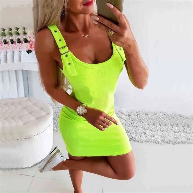 Ribbed Knit Neon Green Bodycon Mini Dress for Summer Party Club from Dhgate  Basic & Casual Dresses - price 26.67