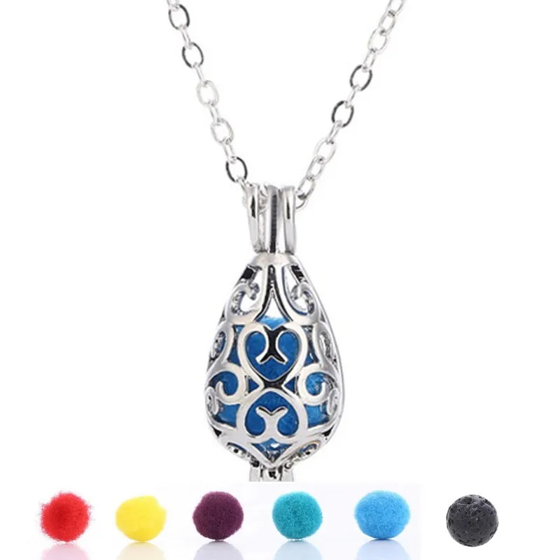 Teardrop hanger ketting aromatherapie bal vulkanische steen sleutelbeen ketting diffuser kettingen sieraden voor vrouwen cadeau