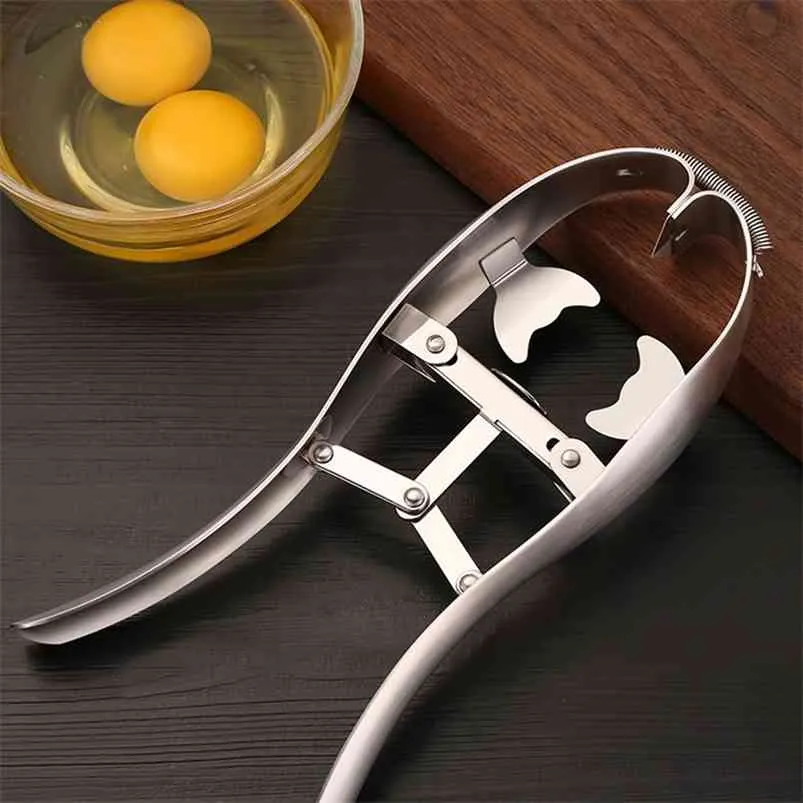 Portable Egg Crusher Multi-function Cutter Kitchen Accessories Peeler Gadgets Stainless Steel 210423