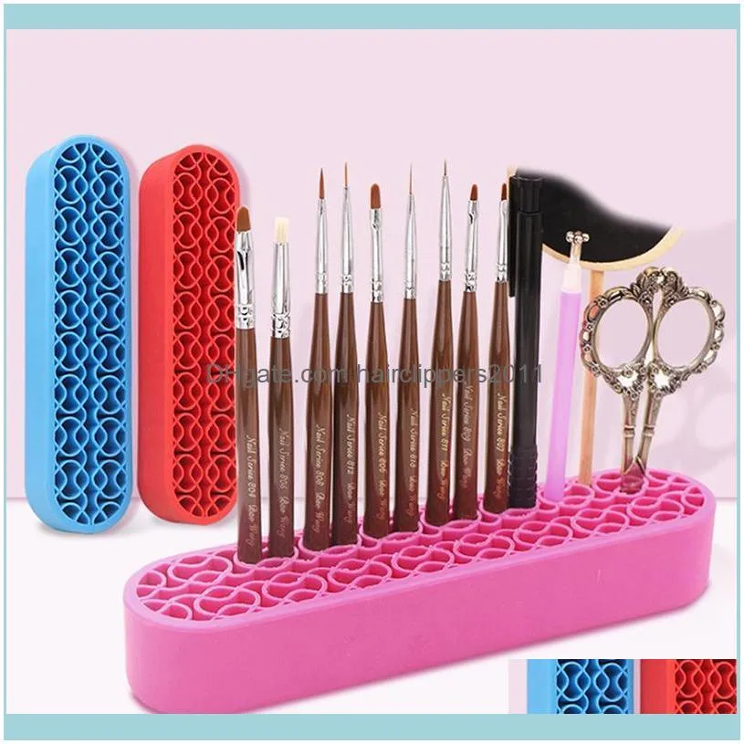 1pcs Soft Silicone Nail Pen Holder Creative Makeup Brush Display Stand Storage Case Desk Organizer Home Supplies Manicure Tools