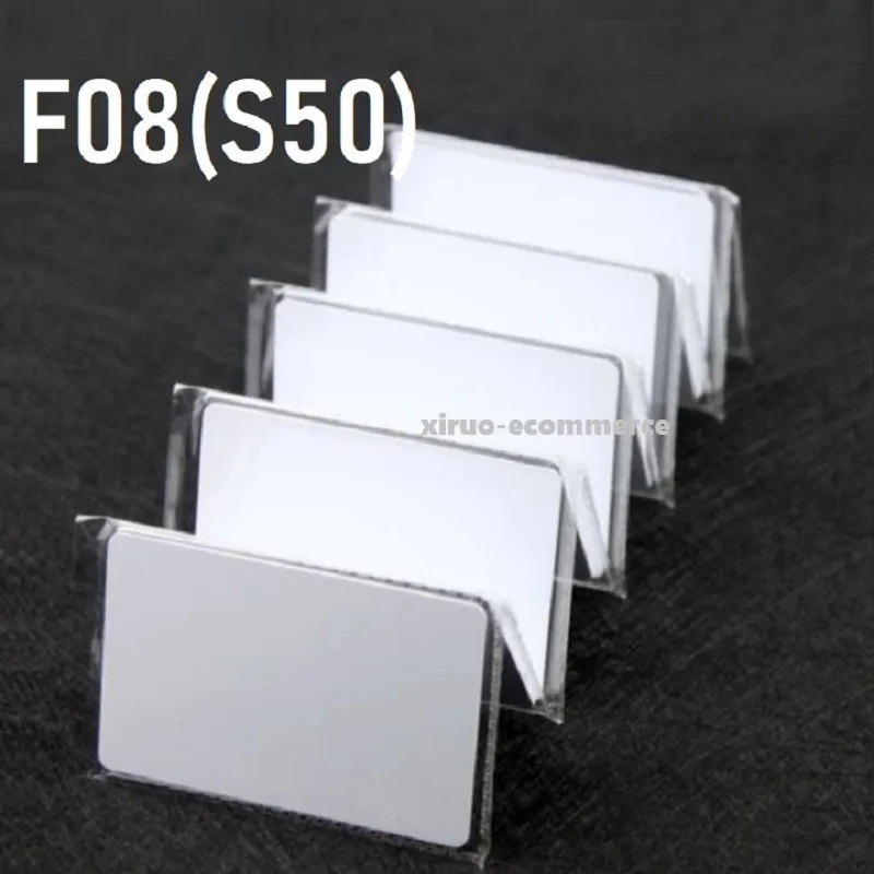 xiruoer 100pcs 13.56MHz 호환 S50 카드 빈 IC 카드 RFID 액세스 제어 카드 IC 얇은 카드 주차 RFID 카드 IC 스마트 카드 근접 태그 85.5 * 54 * 0.84mm