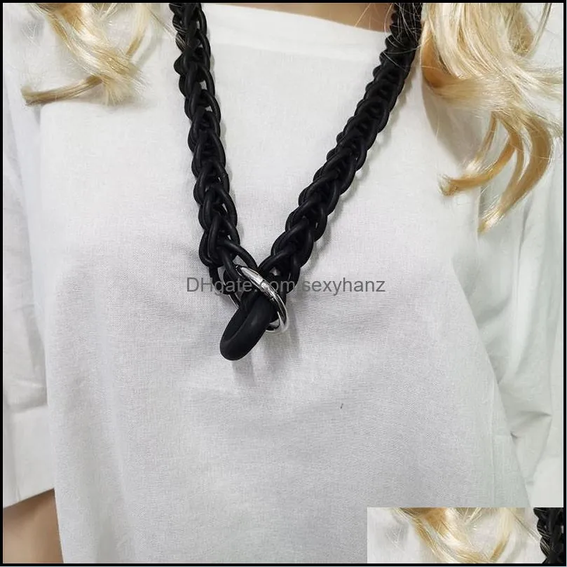 Pendant Necklaces YD&YDBZ Thick Flat Link Rubber Short Necklace For Women Handmade Weave Choker Dress Clothes 2021 Costume Jewelry