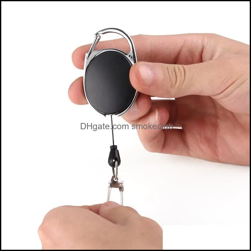 Retractable Pull Badge Reel Zinc Alloy ABS Plastic ID Lanyard Name Tag Card Badge Holder Reels Recoil Belt Key Ring Chain Clips