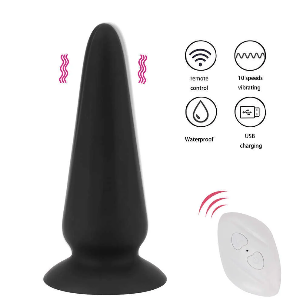 Massagem Itens Vibrating Butt Plug Supção 10 Velocidades G-Spot Massager Massager Sem Fio Remoto Controle Anal Vibrador Silicone Adulto Produtos Sexy