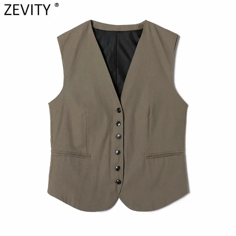 Damesmode V-hals Single Breasted Linnen Vest Jas Dame Retro Mouwloze String Bag Design Gilet Chic Tops CT708 210416