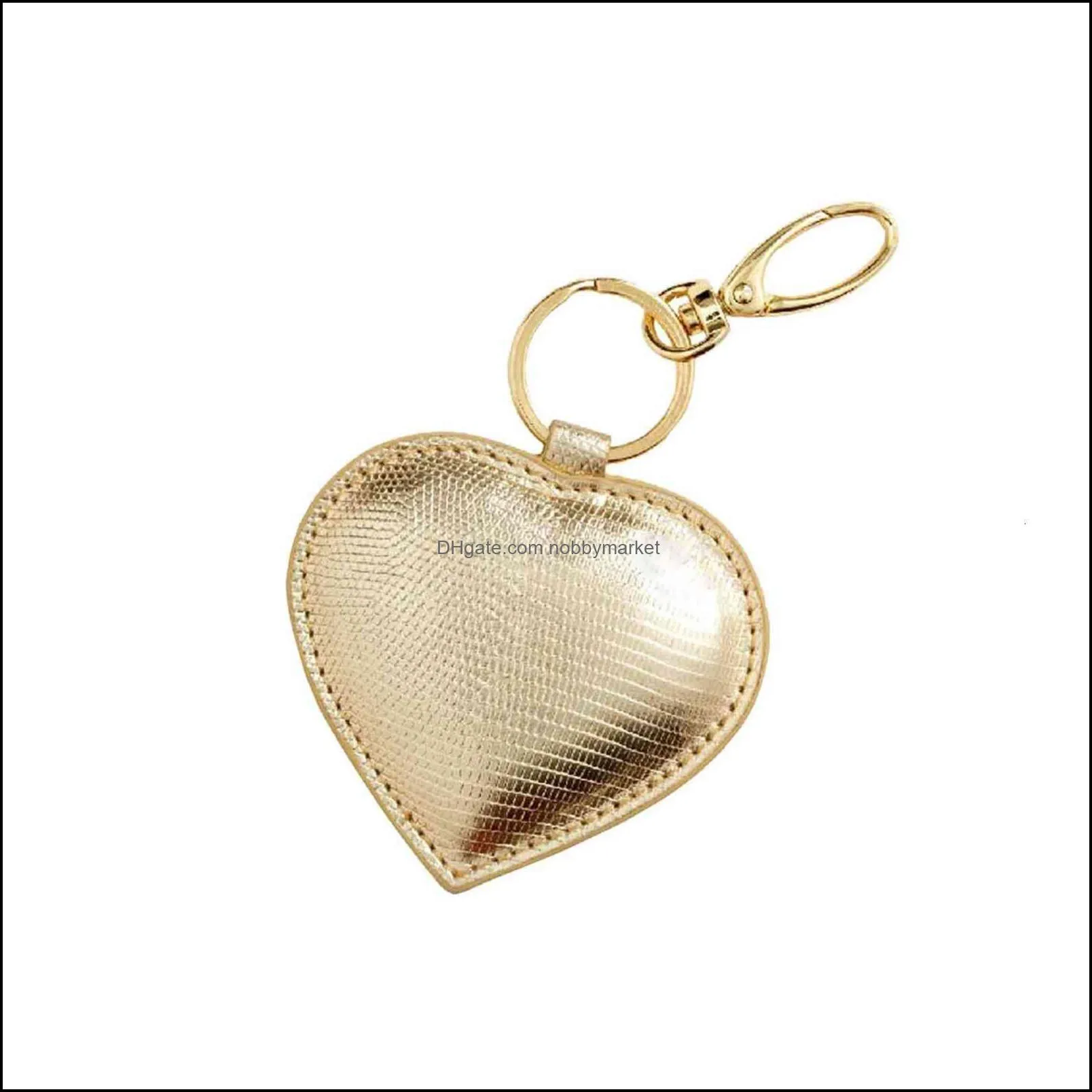 Nyckelringar Smycken Factory Luxury Heart Leather Keychain Anpassad design för påse Dekorera Drop Leverans 2021 Kruja