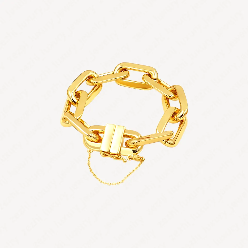 2 Colors Personalized Gold Plated Hip Hop Cuban Chain Bracelet for Men Bijoux Mens Chains Charm Bracelets Fashion Accessories with Jewelry