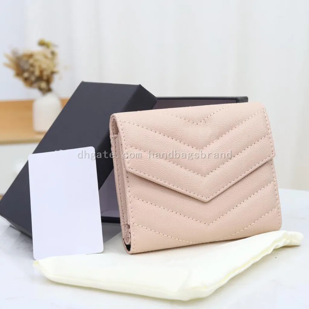 Célèbre Classic Ladies Wallet Caviar Tri-fold Wallet Luxury Designer Wallet Porte-cartes en cuir Titulaire de la carte de crédit d'affaires 0655 Taille: 12`5 * 10 * 2.5cm