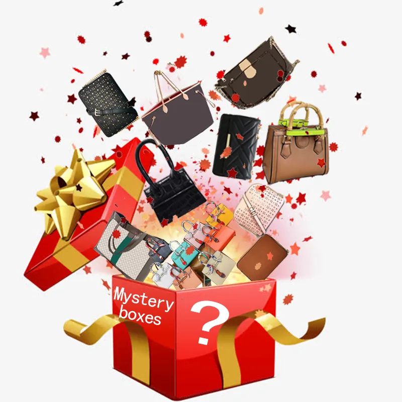 Mystery Box Handtassen Supplise Gift Tassen Verschillende Shoudler Crossbody Tote Meer Kleuren Verzenden door Chance Portemonnee Honderden Stijlen Designer