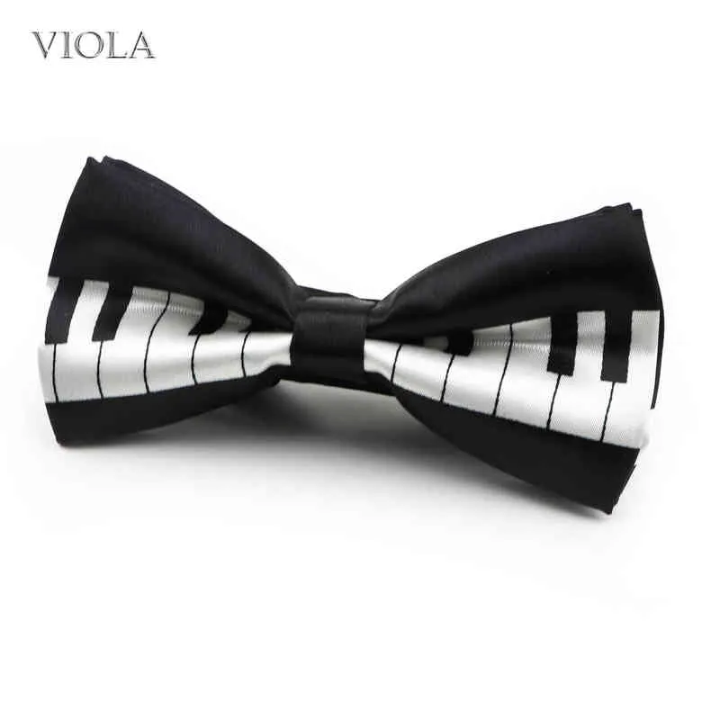 Piano Printed Butterfly Polyester Smooth Bowtie Women Men Music Party Performance Performance Tuxedo Bob Tie