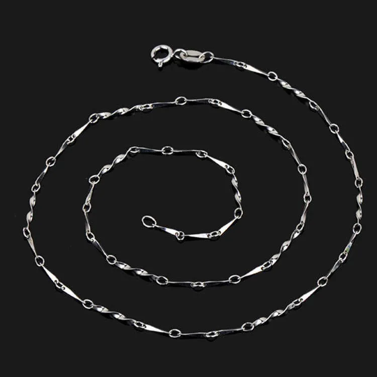 Colliers Chaînes Collier plaqué argent cuivre Chaîne torsadée plaqué argent Chaîne d'angle 18 45cm collier plaqué argent