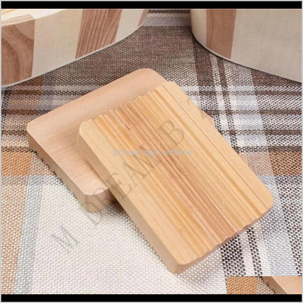 Wooden Natural Bamboo Soap Dishes Tray Holder Storage Soap Rack Plate Box Container Portable Bathroom Soap Dish Storage Box