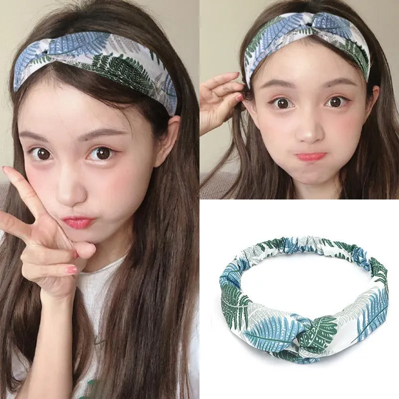 Hair Accessories Bohemia Print Dot Stripe Elastic Headband Fashion Makeup Wash Face Yoga Turban For Women Girl Trendy Knot Cross