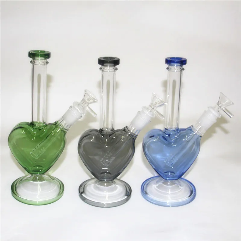 Nouveau design Pink Glass Water Pipes Bongs Pyrex Hookah avec coloré de 14 mm de gréement d'huile de bang de bang de cendre