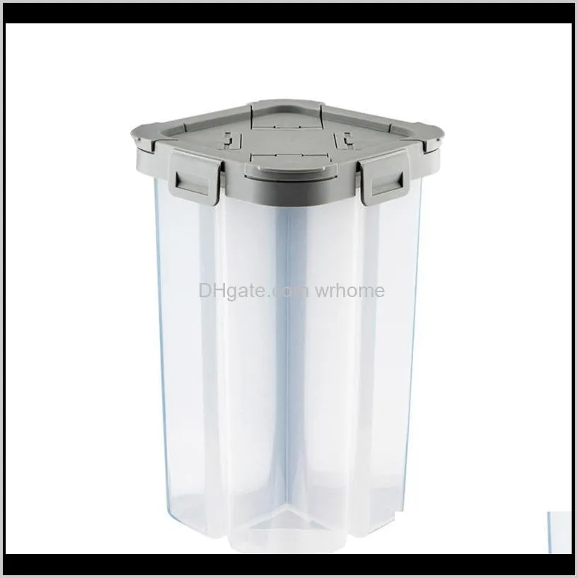 Four-grid Storage Sealed Box Kitchen Tank Transparent Plastic Home Accessories Bottles & Jars