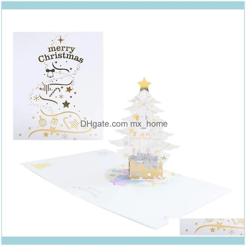 Greeting Cards Christmas Tree 3D -Up Card Merry For Gift Kids DTT88