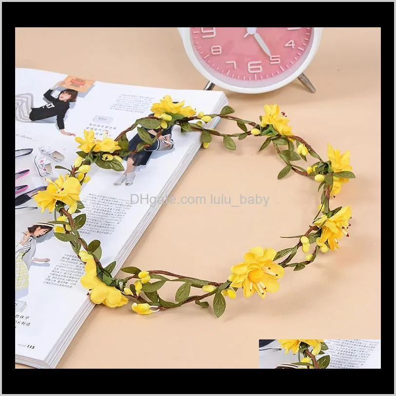 new arrival korean bridal headpiece crown garland bride hair flower fashion girl hair accessories 10pcs wholesale