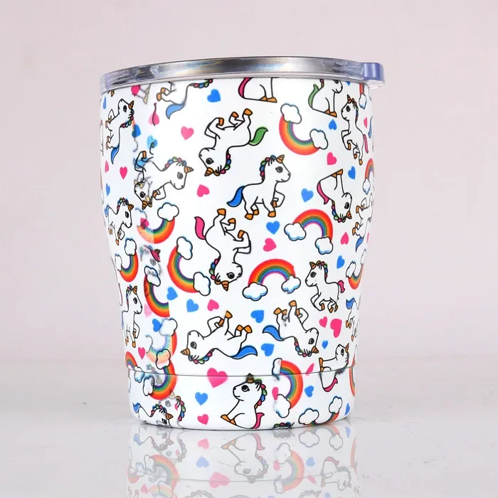 Creative Stainless Steel Curving Tumblers 12oz Multicolor Curved Tumblers Water Bottle Stemless Curved Cup Coffee Beer Mug with Lid